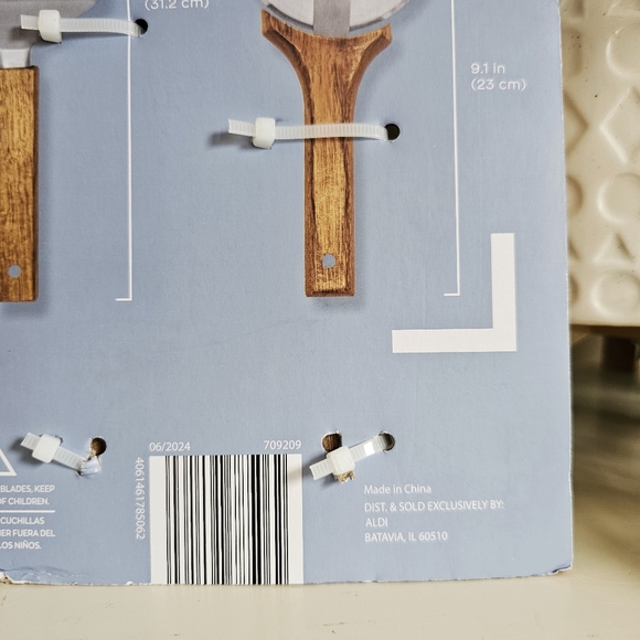 Stainless Steel Blade & Server 2 Piece Set Pizza Tools Acacia Wood Handles, NEW - Picture 9 of 9